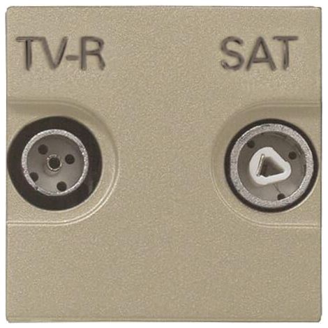 Zenit Prise Tv/R/Sat Terminale 2 Modules Champagne 2CLA225170N1901 ABB N2251.7CV