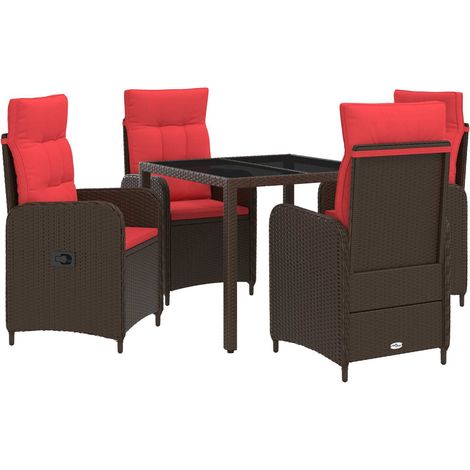 Set da pranzo per esterni 5 pcs polyrattan vidaXL (1/5)