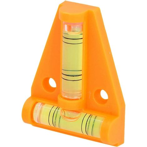 Mini Niveau à Bulle Horizontal et Vertical avec Trous d'installation pour Camping, Caravane, Camping-Car, Accessoires de Caravane Orange (1/5)