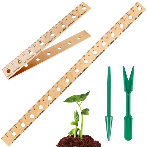 Règle de jardinage pliable en bois de 76 cm (30 pouces) pour semis - Outil portable (1/5)