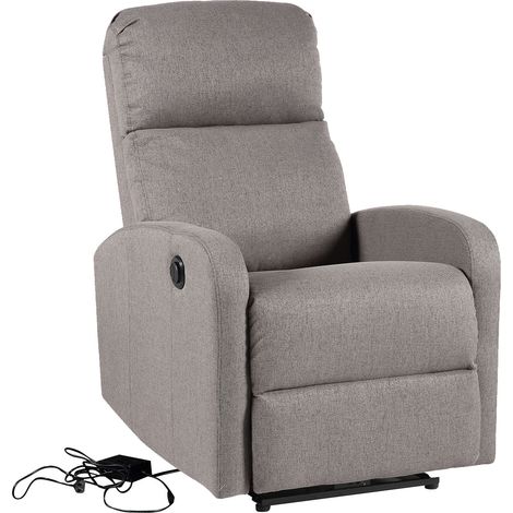 Happy Garden – Fauteuil électrique inclinable relax gris – Inclinaison motorisée – Dossier et assise épais – Pour 1 personne jusqu'à 200kg (1/7)
