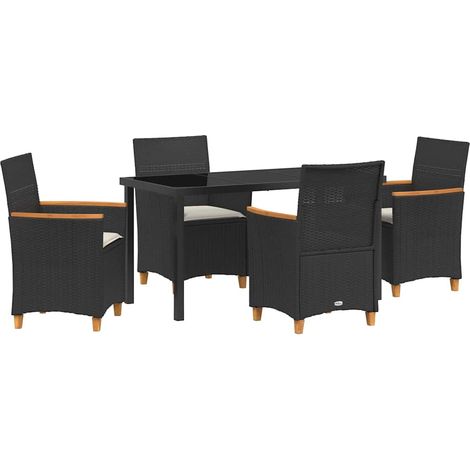 Maison Exclusive - Set da Pranzo per Giardino 5 pcs Nero polyrattan (1/5)