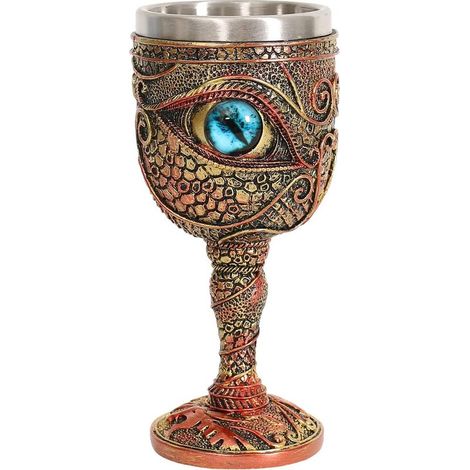 Verre à vin en acier inoxydable, motif : le calice « Œil du Dragon », Donjons et Dragons (1/4)