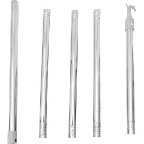 Tige de Traction Télescopique en Acier Inoxydable Argenté, Tringle à Rideaux Ajustable et Amovible pour Fenêtres, Installation Facile, pour Chambres et Bureaux (1/5)