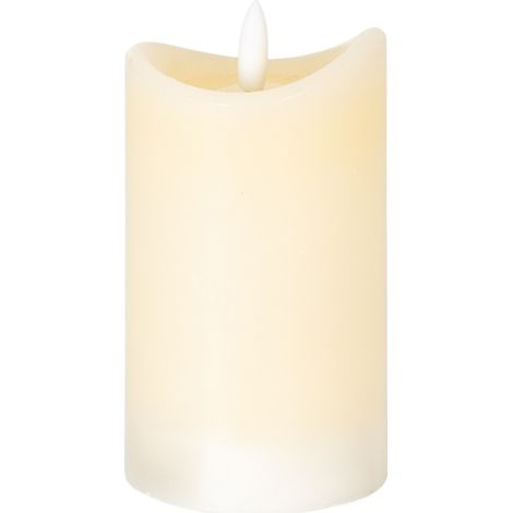 Luxe Collection Natural Glow 2.75x5 Melted LED Candle - Plastic - L7 x W7 x H12 cm - Cream