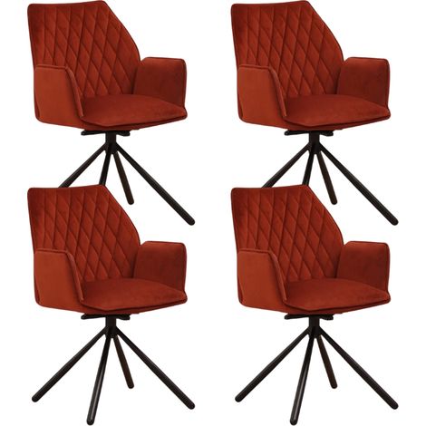Set mit 4 drehbaren Esszimmerstühlen Novan, kupferfarben Samt – (1/5)