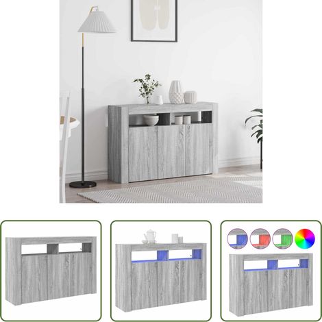 Holzwerkstoff - Sideboard Graues Sonoma 116 x 30 x 75 cm Holzwerkstoff (1/5)