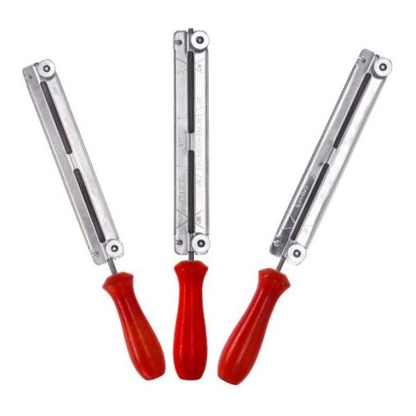 Trousse d'affûteuse pour tronçonneuse, Lime et guide de chaîne, 4.0mm / 4.8mm / 5.5mm, Poignée en bois(3pcs) (1/4)