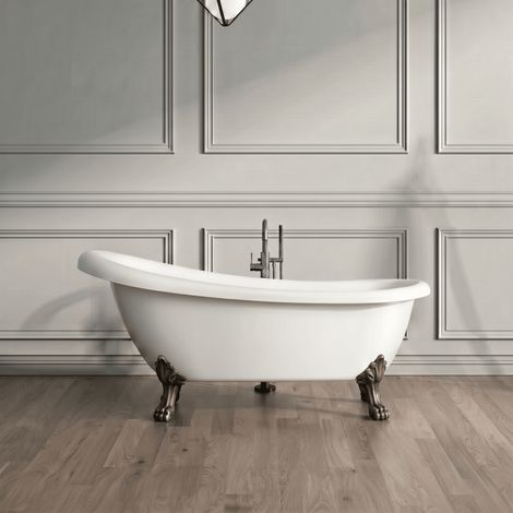 Bañera con patas RICHMOND  155 cm patas LEÓN BRONCE ENVEJECIDO