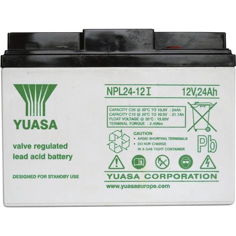 Yuasa NPL 24 - 12 Batteria AGM 24 Ah 12 V Nera