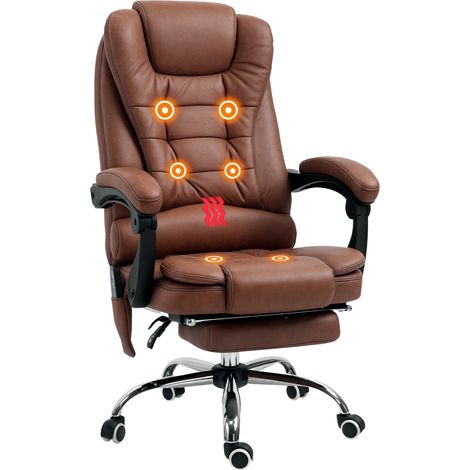 Vinsetto Ergonomic Heated 6 Points Vibration Massage Office Chair Brown (1/5)