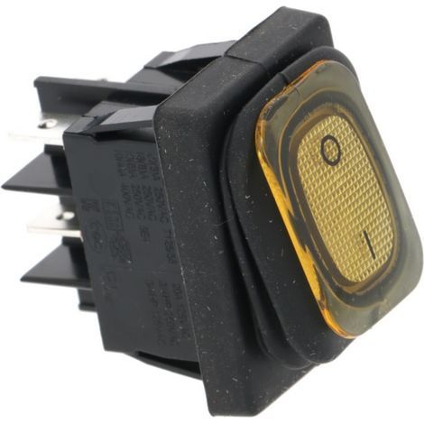 Interruptor bipolar amarillo 30x22 mm. 20A