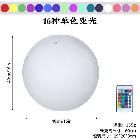 Europalamp – Boule lumineuse LED multicolore 50 cm étanche IP65 – Autonome sans fil – Télécommande infrarouge incluse – Éclairage d‘ambiance extérieu