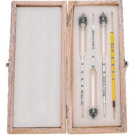 3-teiliges Hydrometer-Alkoholometer-Set (Alkoholmessgerät + Thermometer) – Yvan (1/5)