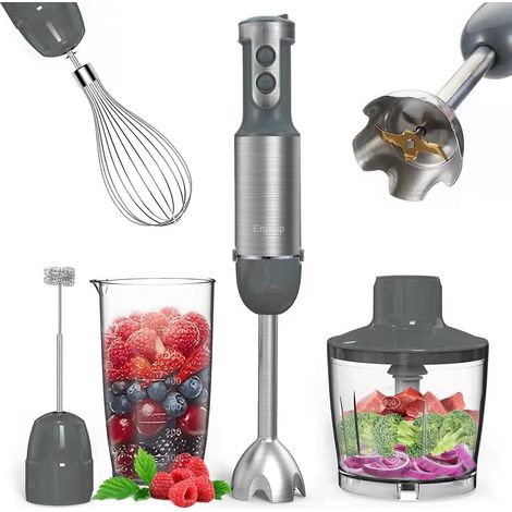 Multifunktionaler 5-in-1 Stabmixer, Milchaufschäumer, Schneebesen mit einstellbaren Geschwindigkeiten 50