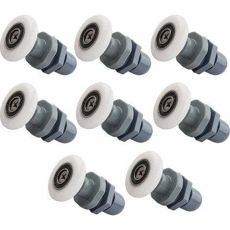 Juego de 8 rodillos para mampara de ducha de 25 mm. Compatible con puertas de vidrio de 4 a 6 mm de grosor (modelo K2048). (1/5)