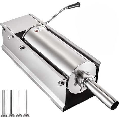 VEVOR - Macchina per salsicce, 7 L, riempimento di salsiccia orizzontale per salsicce, per la casa e l'uso commerciale in acciaio inox (1/5)