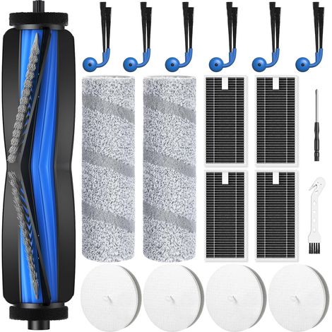 19 Stück X11 OMNICYCLONE Zubehör für ECOVACS X11 OMNICYCLONE Saugroboter, 1 Hauptbürste, 2 Wischwalze, 4 Schwammfilter,4 HEPA-Filter, 6 Seitenbürsten,2 Werkzeug (1/5)