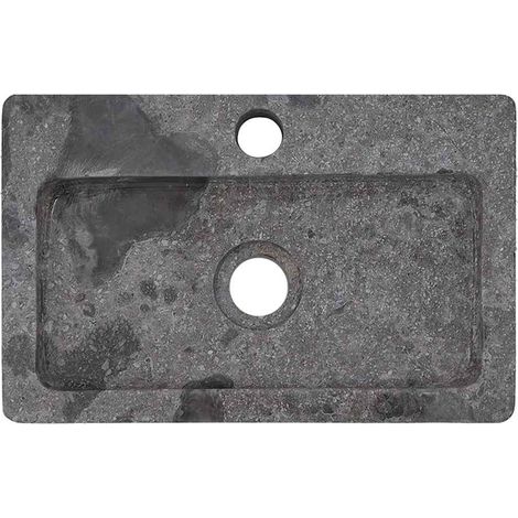Waschbecken, Aufsatzwaschbecken, Waschschale,Waschtisch Spülbecken Premium Grau 38x24x6,5 cm Marmor JSHD317784 BonneVie (1/5)