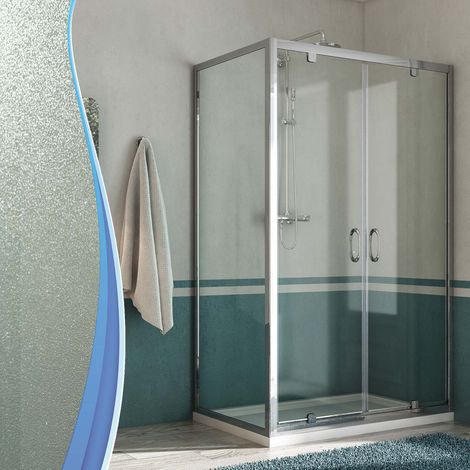 Box Doccia Angolare 70x130 cm 2 Ante Battenti in Cristallo Opaco 6mm H185 Fosterberg Koge Duo (1/5)