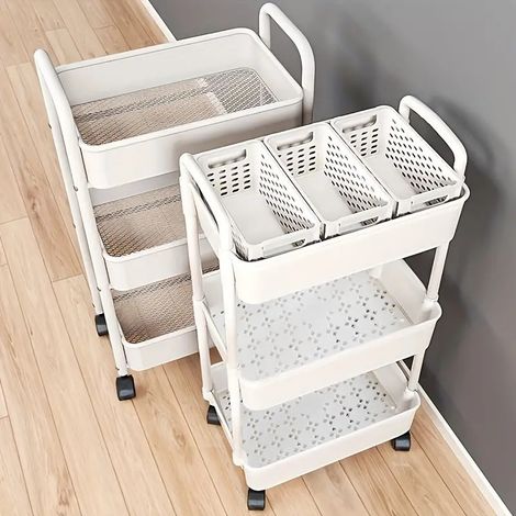 Étagère de rangement multi-niveaux portable – support sur pied pour poussette, cuisine, chambre, salle de bain et toilettes