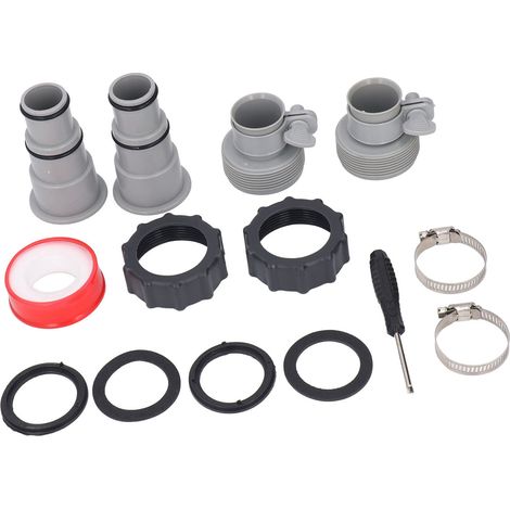 Kit Adaptateur de Tuyau Fileté PVC avec Collier pour Tuyaux 1.5 et 1.25 Pouces Pompe à Filtre Générateur Système Sel (1/5)
