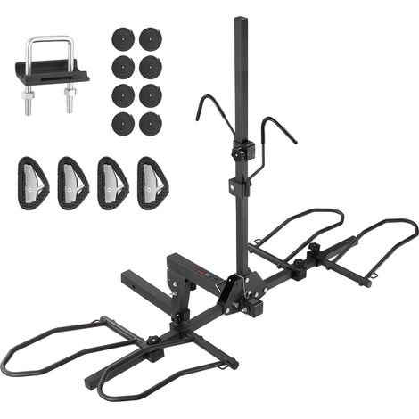 VEVOR Portabicicletas para 2 bicicletas Portaequipajes con enganche Capacidad de carga máxima de 72,6 kg Se adapta a receptores de 50 mm para automóviles SUV Autocaravana Caravana Camión Viajes