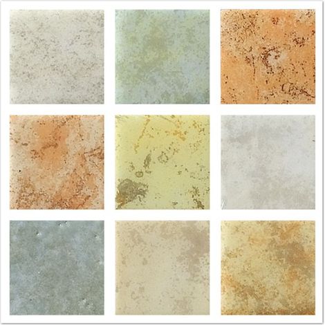 10PCS Autocollant Carreau, Auto-Adhésif Autocollant Fond D'écran Résistant à la Chaleur Étanche Dosseret pour Cuisine Salle Bâton Mosaïque Orange (10x10 cm / 4x4 Pouces) (1/4)