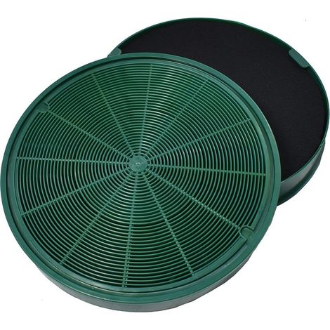 Filtro a carbone AllSpares Longlife (2 pz.) per cappe aspiranti compatibili con AEG-Electrolux MCFE31 / 9029801306 e Faber 112.0185.278 (Ø200mm)
