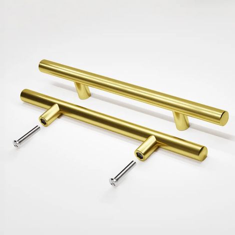 10 Möbelgriffe, Küchengriffe, Schrankgriffe, goldfarben, 20 cm breit (1/2)