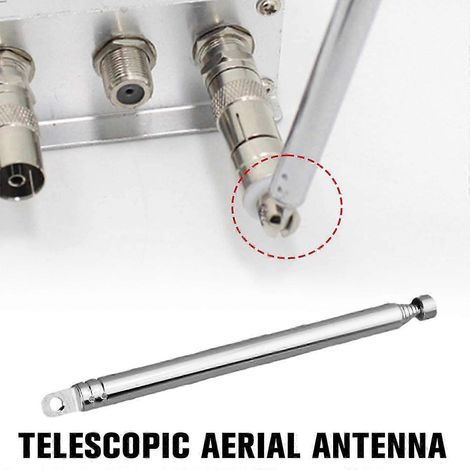 Antenne télescopique à 7 sections remplaçables, compatible avec la télévision et la radio, antenne télescopique universelle DABAM/FM, longueur 740 mm. (1/5)