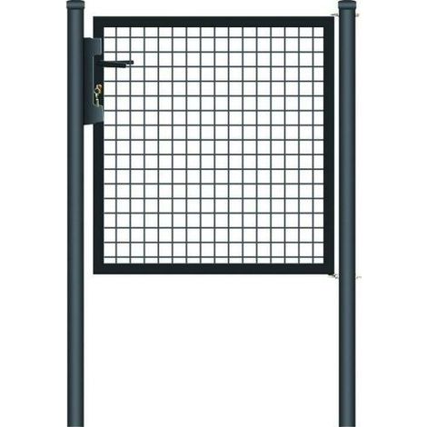 Vigor-Blinky 69724 Strong Cancello Pedonale Acciaio Tubolare 100x145 cm Rete 50x50 mm con Serratura e Maniglia colore Antracite