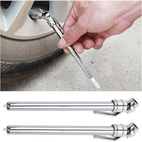 2Pcs Manomètre pour Pneus à Crayon, Jauge de Pression Des Pneus Portable, Manomètre à Acier Inoxydable Mécanique Des Pneus, Outil de Mesure de La Pression Des Roues pour Voitures Camions Vélo (1/5)