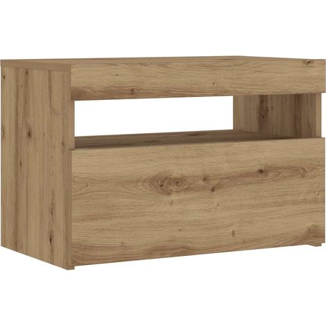 Maison Exclusive - Nachttisch mit LED-Leuchten Artisan-Eiche 60x3