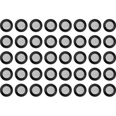 40 packs Joint de tuyau O Ring Filtre à mailles Pommeau de douche Joint en acier inoxydable Rondelles en caoutchouc avec grille de filtre de pomme de douche de 1/2 pouce (1/5)