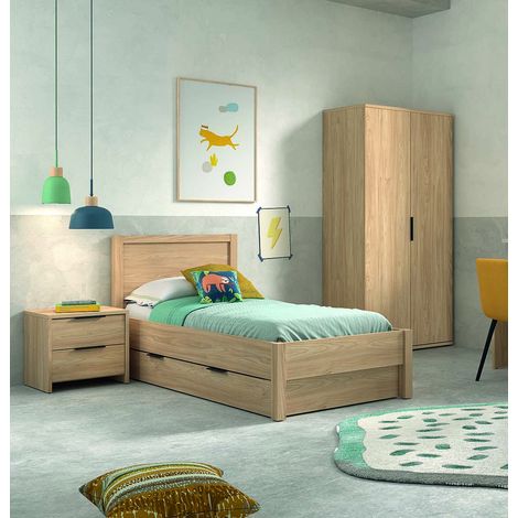 Armoire contemporaine 100 cm coloris acacia Gladys (1/5)