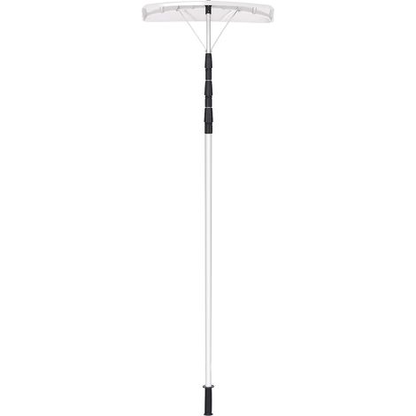 GOPLUS Râteau à Neige Télescopique, Outil de Déneigement de Toit, Structure en Alliage d’Aluminium avec Poignée Antidérapante, Longueur Ajustable de 190-630 CM, Idéal pour Neige, Feuilles (1/5)