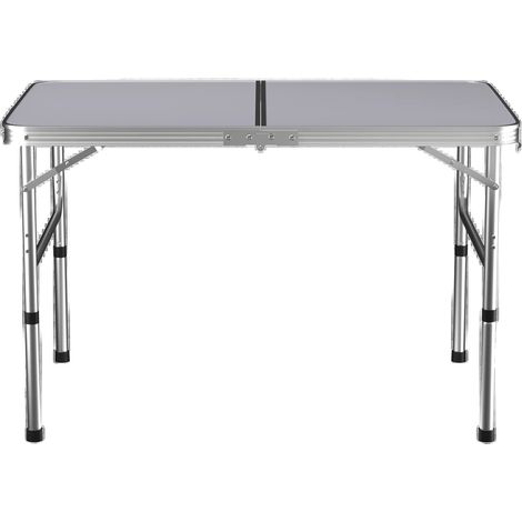 Mesa de exterior plegable, regulable en altura, blanca. (1/2)