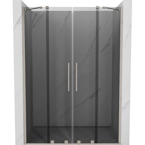 Mexen Velar Duo porta doccia scorrevole 140 cm, grafite, nichel spazzolato - 871-140-000-42-97 (1/5)
