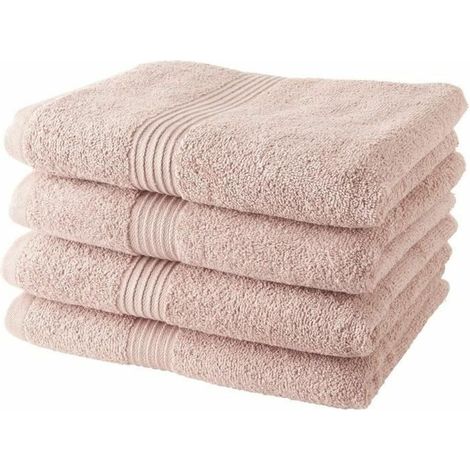 TODAY Set of 4 100% cotton bath towels - 50x100 cm - Sand rose