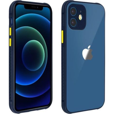 Coque antidérapante pour iPhone 12 / 12 Pro - Bords caméra surélevés - Bleu nuit (1/4)
