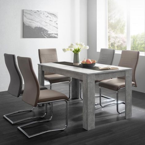 TAVOLO MOD. NIKLAS FISSO CM 138X80 GRIGIO CEMENTO (1/5)