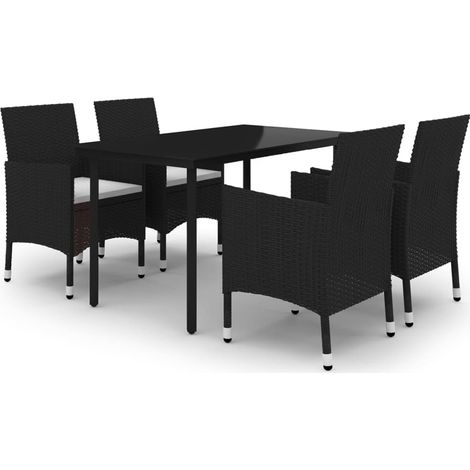 Cuscini per mobili da pranzo da giardino 5 pezzi in resina intrecciata in vetro 020014848