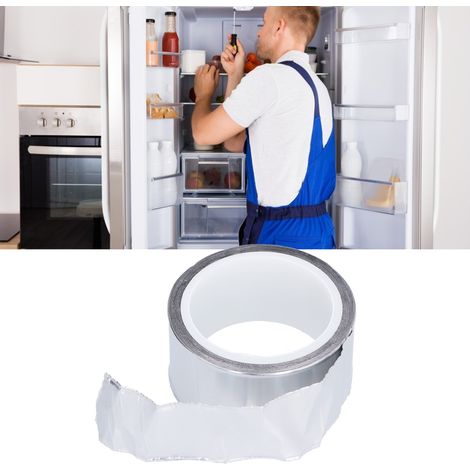 48 mm x 5 m Aluminiumfolienklebeband, wasserdicht, flammhemmend, korrosionsbeständig und hochtemperaturbeständig, zum Abdichten von Kühlschrankleitungen. (1/5)
