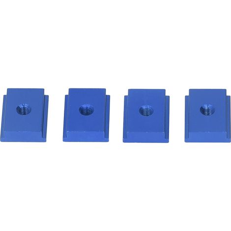 Lot de 4 écrous à glissière en T, aluminium, type T pour pièces de mouvement linéaire bois, série 30 M6, bleu (1/5)