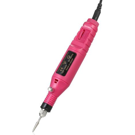 14-teiliges Mini-Elektrobohrer-Set (100–240 V), Drehzahlvariables Rotationswerkzeug, Gravierstift, Schnitzset, US-Stecker – Rosa