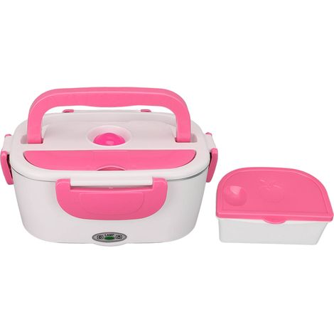 Beheizbare Lunchbox 1,5 l, 40 W Heizleistung, Zigarettenanzünderstecker, lebensmittelechtes PP, elektrische Lunchbox für Zuhause, Büro und Reisen, Pink (1/5)