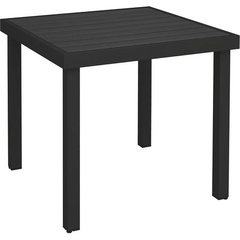 Tavolo da Giardino 78x78 cm Tavola da Pranzo Effetto Legno Nero (1/5)