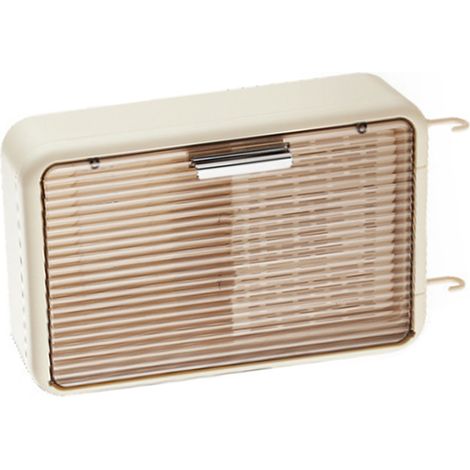 Porte-baguettes mural pour cuisine, organisateur à baguettes avec couvercle, drainant et anti-poussière, rangement d'ustensiles de cuisine, couleur crème (1/5)