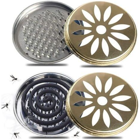 Set di 2 porta-spirali antizanzare, materiali riciclati ecocompatibili, porta-spirali antizanzare, repellente per zanzare per casa, giardino, campeggio, bagno, centro commerciale (1/4)